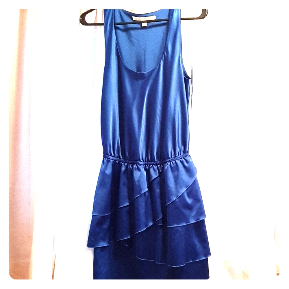 LC Lauren Conrad Tiered Royal Blue Semi-formal Party Cocktail Holiday Dress